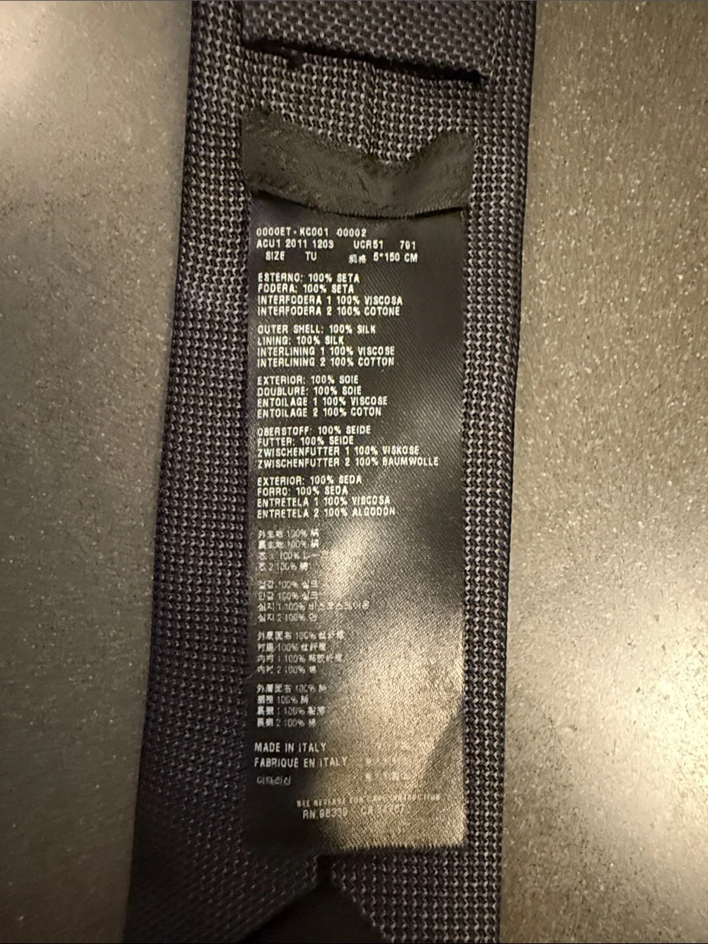 Prada Classic Men's Skinny Tie - Picture 3 of 5